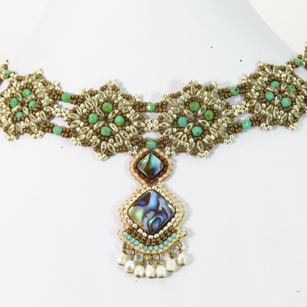 Handmade Abalone beaded choker